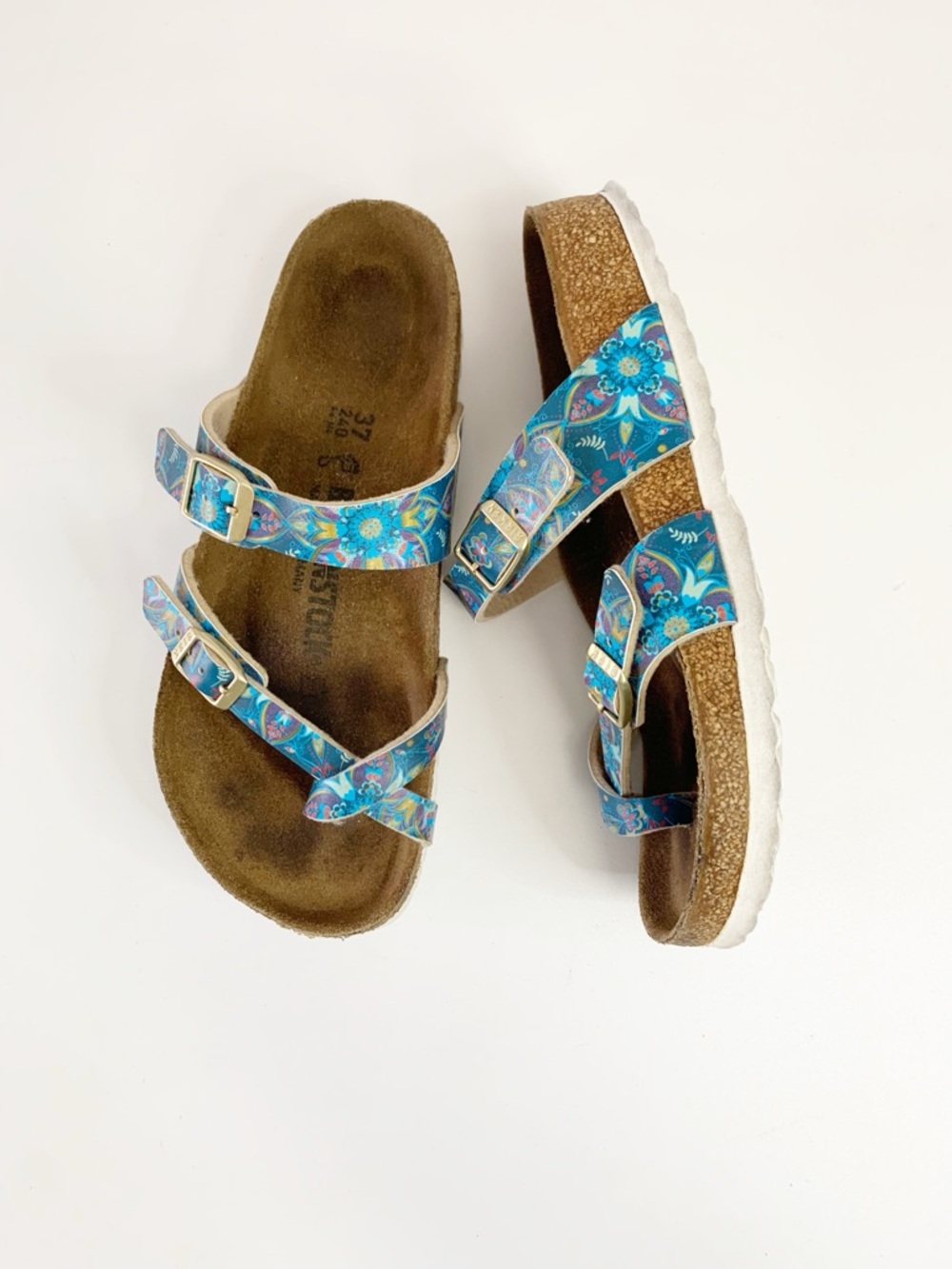 Birkenstock "Mayari" Bohemian Flowers Leather Sandals ~ 37 (6-6.5)